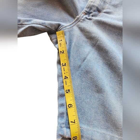 Vintage Wrangler Jorts Men 42 Casual Distressed Cotton Flat Front Shorts Blue - Picture 7 of 10